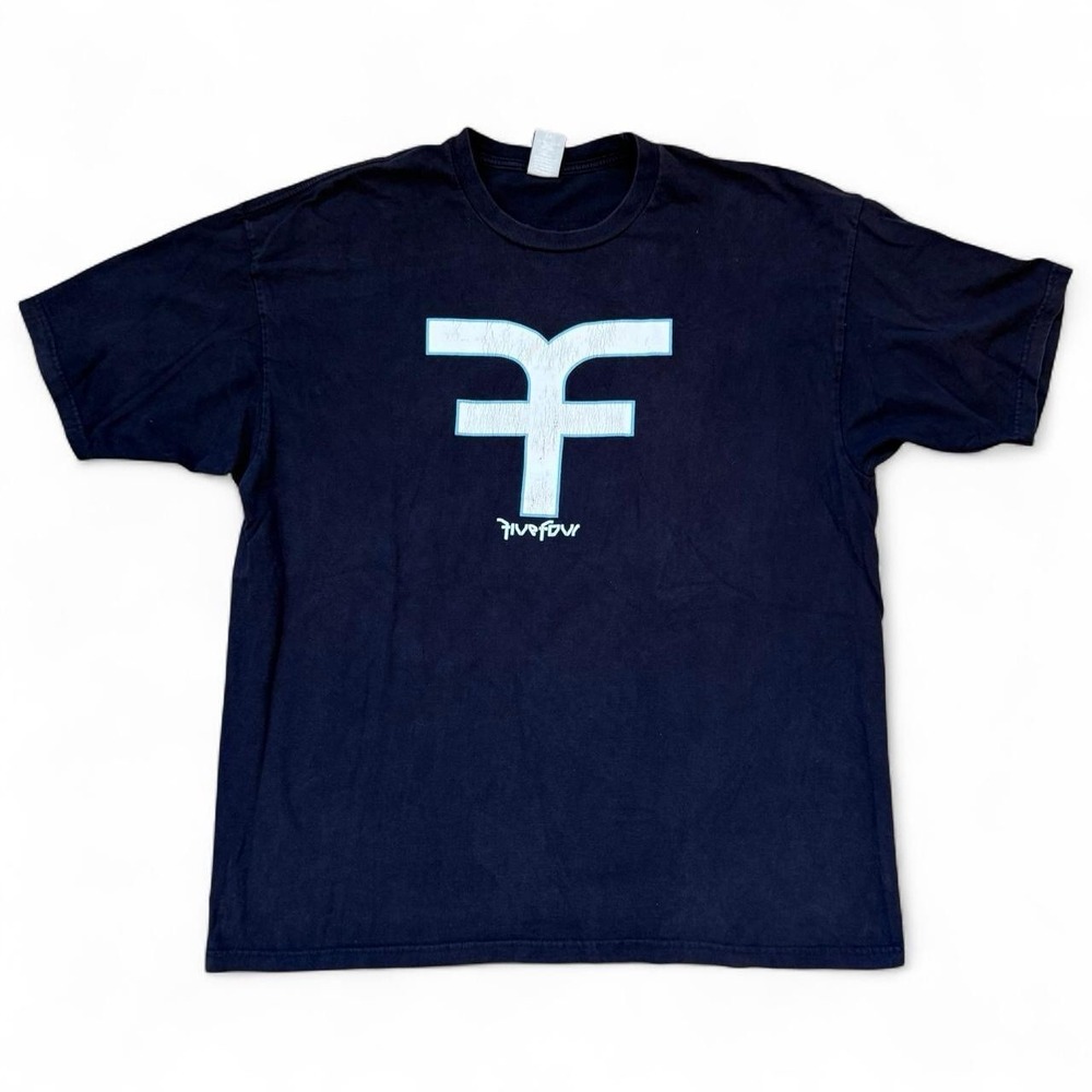 Vintage Five Four 1980 Navy Blue T-Shirt Mens Size XXL Skater Grunge Y2K VTG Tee